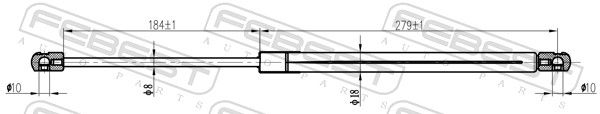 FEBEST 22117-013 Gas Spring, boot/cargo area
