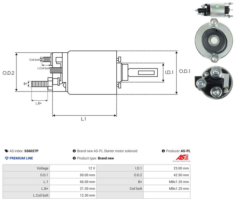 Magnetlülitus, starter, AS-PL SS6027P