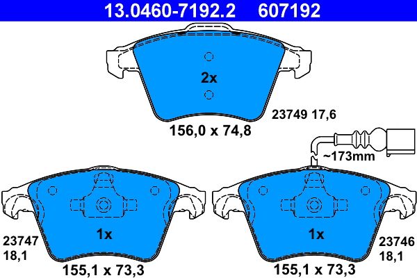 Set placute frana,frana disc 13.0460-7192.2 ATE
