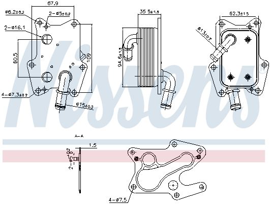 NISSENS 91239 Oil Cooler, engine oil