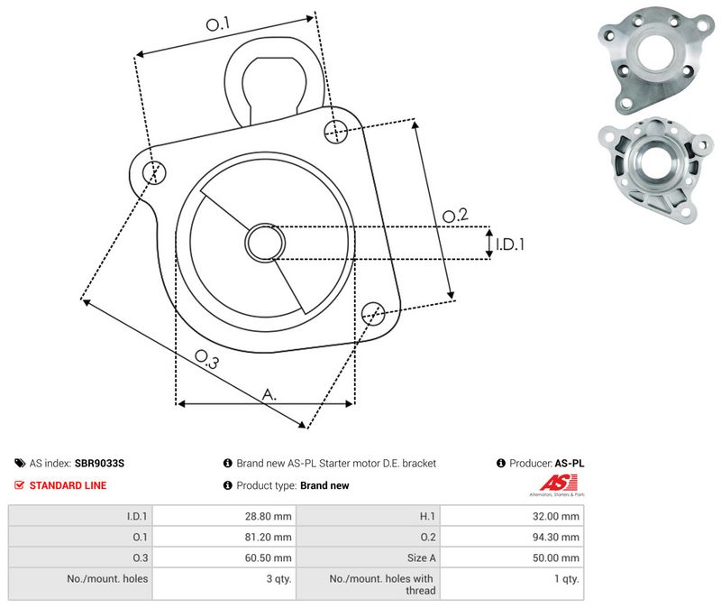 AS-PL SBR9033S Starter Lid, carburettor