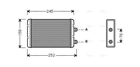 Теплообмінник, система опалення салону, Ava FTA6220