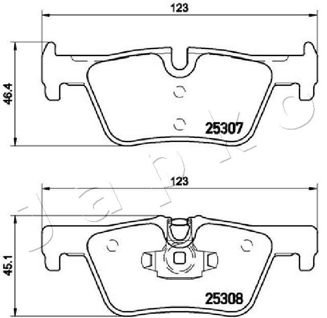 Комплект гальмівних накладок, дискове гальмо, Japko 510102