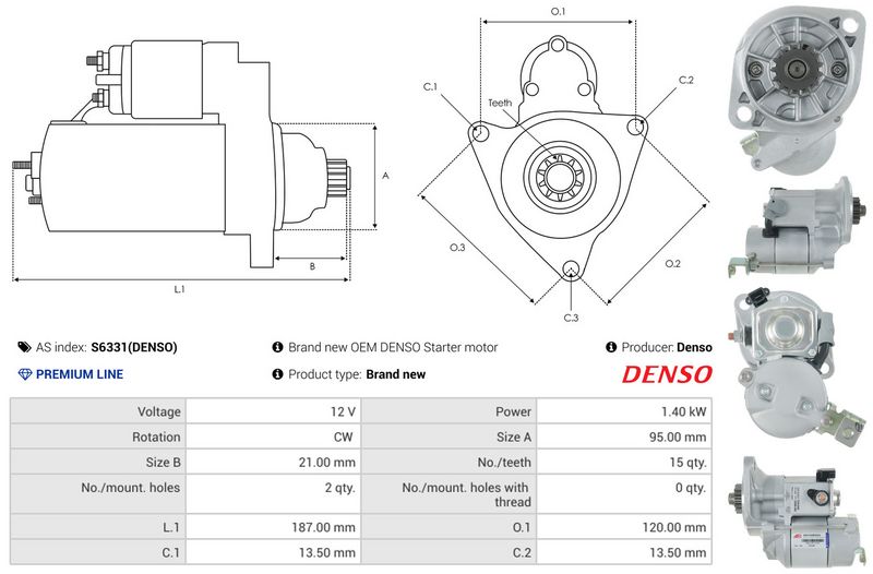 AS-PL S6331(DENSO) Starter