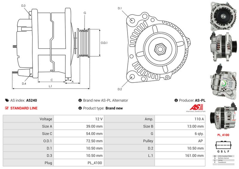 AS-PL A5240 Alternator