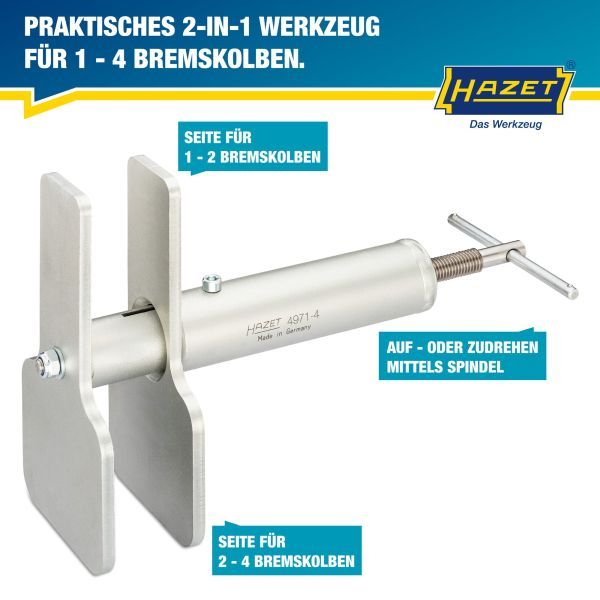 HAZET 4971-4 Turn/Reset Tool Set, brake caliper piston