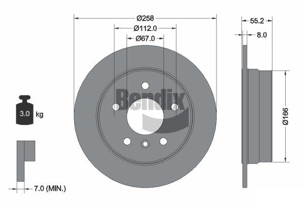 BENDIX Braking féktárcsa BDS1419