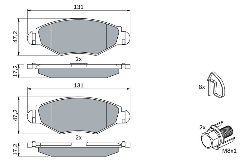 BOSCH 0 986 494 039 Brake Pad Set, disc brake