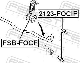 FEBEST FSB-FOCF Mounting, stabiliser bar