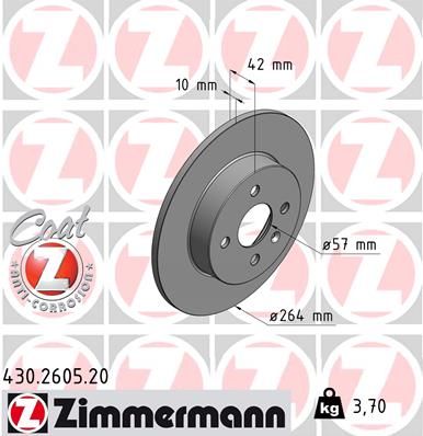 Гальмівний диск, Zimmermann 430.2605.20