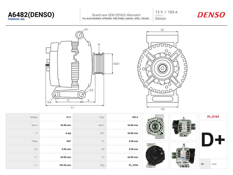 This part match OEM code: 13197578