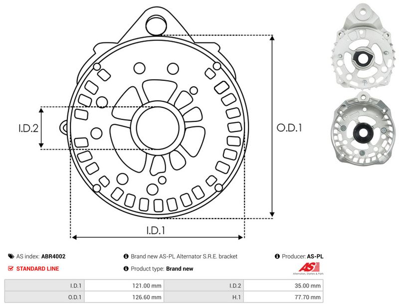 AS-PL ABR4002 Protective Cap, alternator