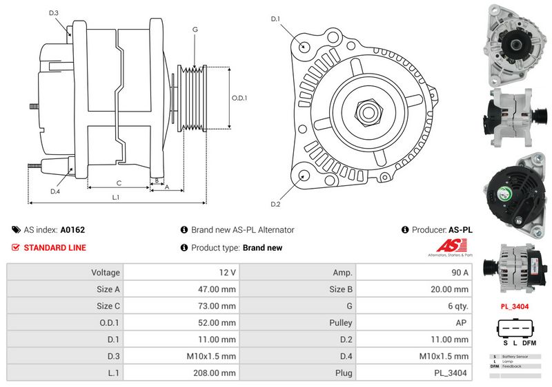 AS-PL A0162 Alternator