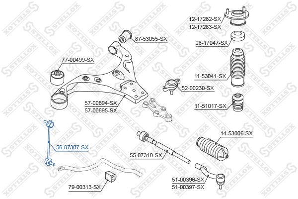 STELLOX 56-07307-SX Link/Coupling Rod, stabiliser bar