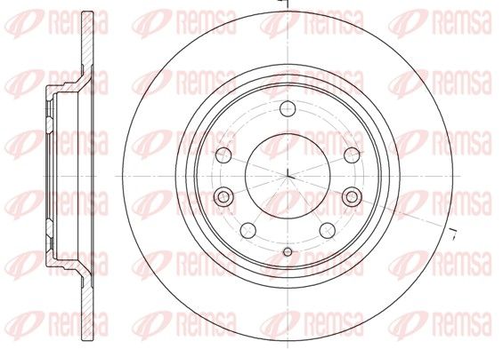 REMSA диск тормозной задний MAZDA 6 ESTATE 02/08-6 HATCHBACK 08/02-6 HATCHBACK 08/07-6 STATION WAGON 08/02-6GG 06/