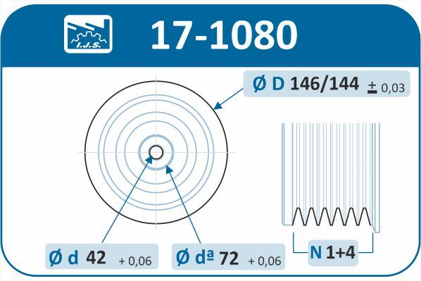 Шків, колінчатий вал, Ijs 17-1080