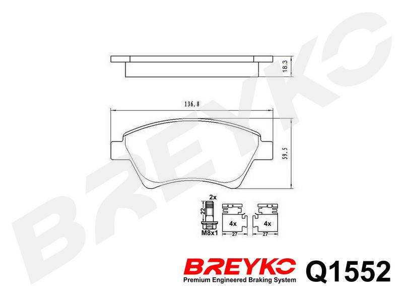 DAVID VASCO Q1552 Brake Pad Set, disc brake