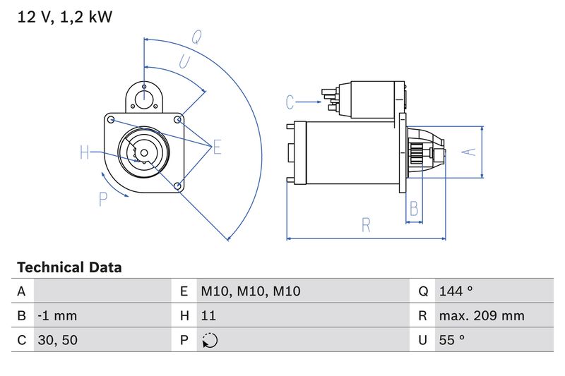 BOSCH önindító 0 986 021 671