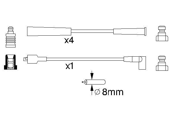 BOSCH Bougiekabelset 0 986 357 140