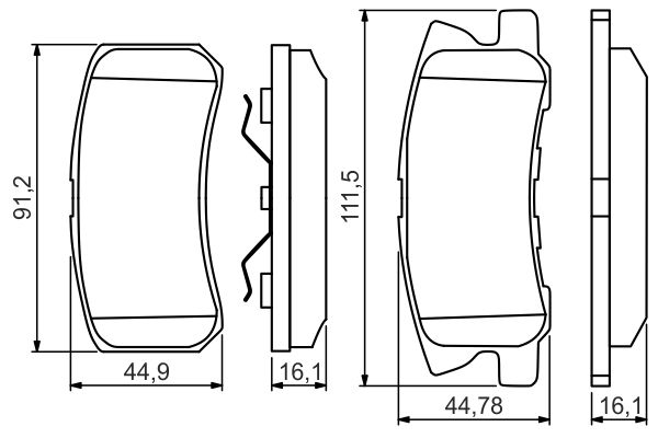 BOSCH MITSUBISHI колодки тормозные задние Outlander 12-, ASX, CITROEN C4 Aircross, MAZDA 6