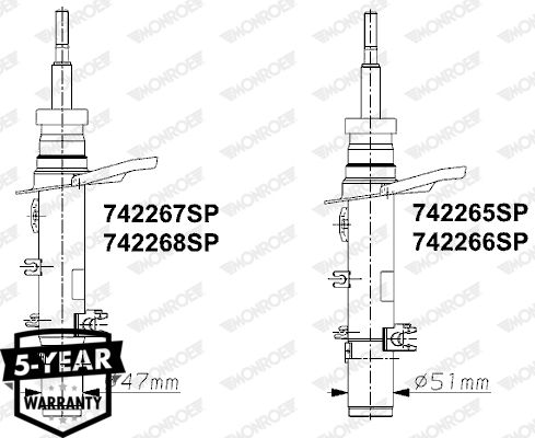 Амортизатор, Monroe 742265SP