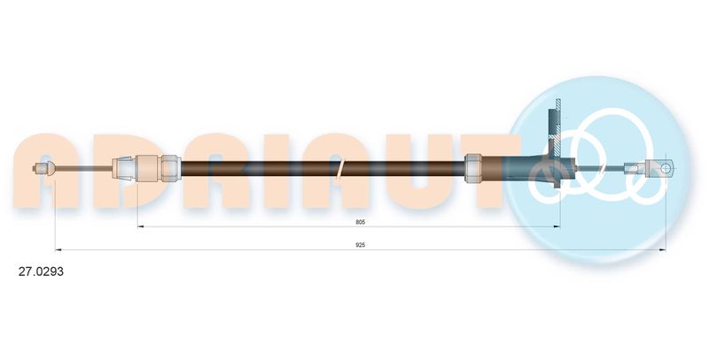 Тросовий привод, стоянкове гальмо, Adriauto 27.0293