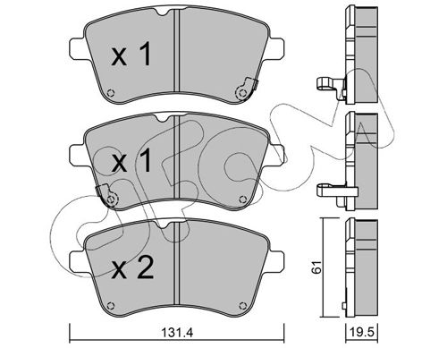 Комплект гальмівних накладок, дискове гальмо, Cifam 8229130