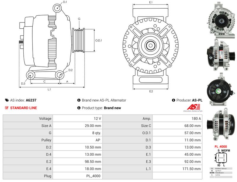 AS-PL A6237 Alternator