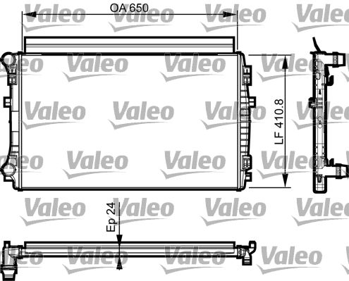 Радіатор, система охолодження двигуна, Valeo 735558