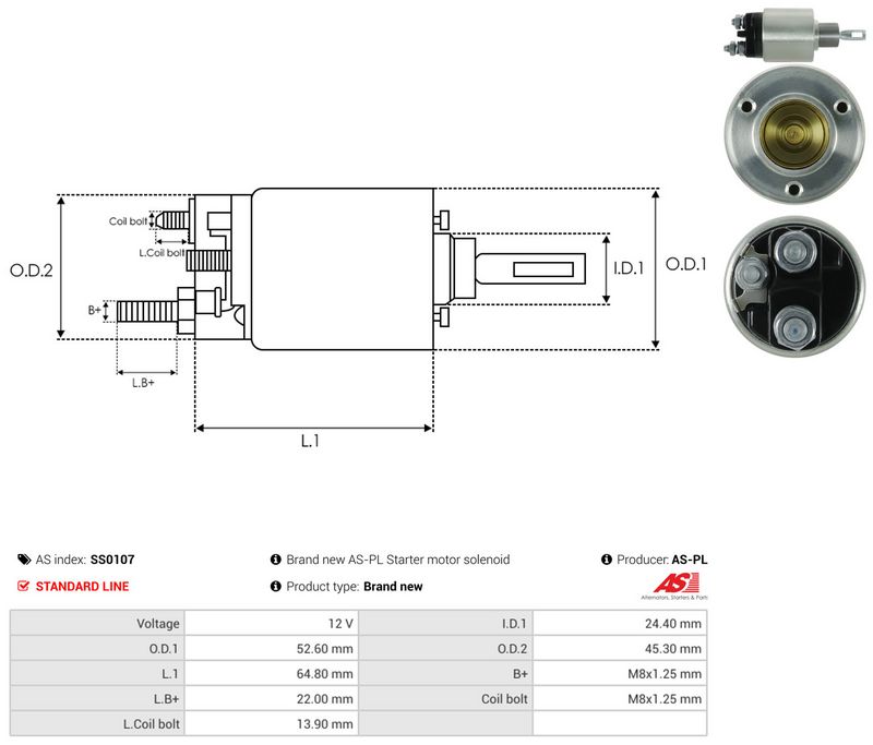 Magnetlülitus, starter, AS-PL SS0107