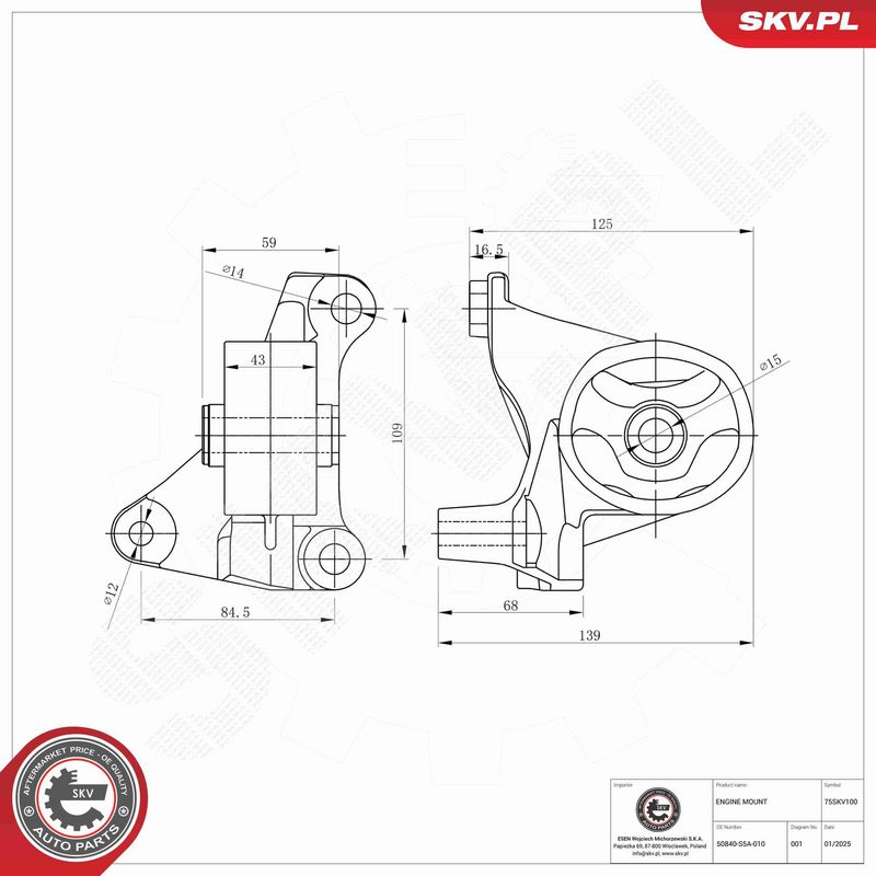 ESEN SKV 75SKV100 Mounting, engine
