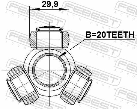 FEBEST 0516-DY3WAT Spider Assembly, drive shaft