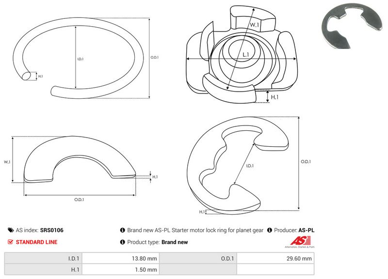 AS-PL SRS0106 Repair Kit, starter