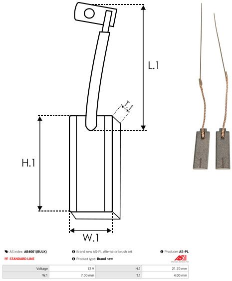 Süsinikuhari, generaator, AS-PL AB4001(BULK)