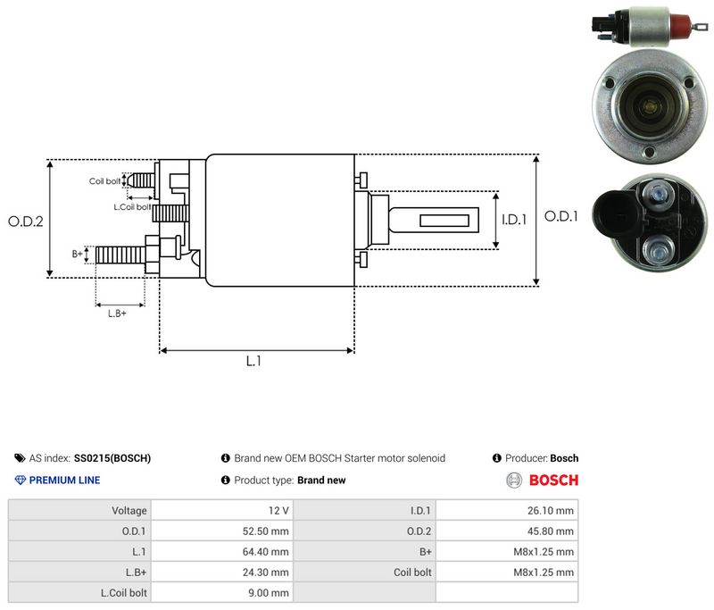 AS-PL SS0215(BOSCH) Solenoid Switch, starter