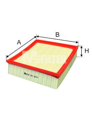 Повітряний фільтр, фільтрувальний елемент, AUDI 100,T2 1,9/2,1,POLO 1,3/1,3D, Mfilter K201