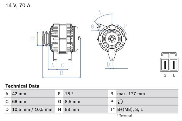 Bosch Alternator 0 986 045 541