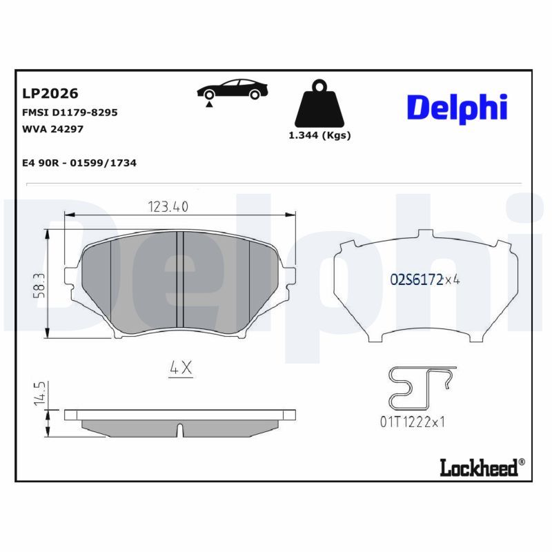 DELPHI LP2026 Stabdžių kaladėlių komplektas