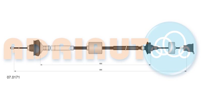 Тросовий привод, привод зчеплення, Adriauto 07.0171