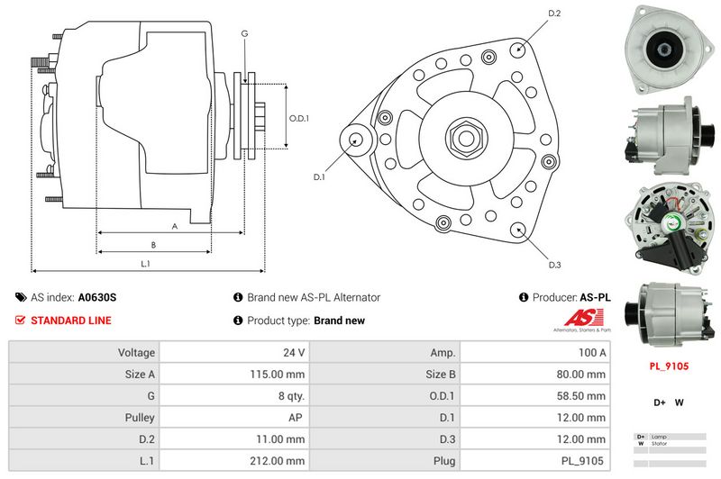 AS-PL A0630S Alternator