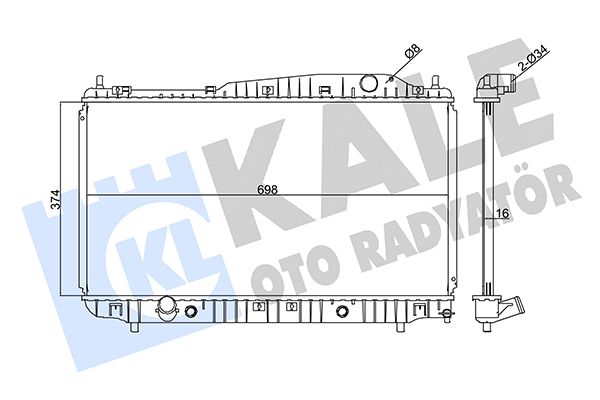 KALE CHEVROLET Радиатор охолодження Evanda 2.0 02-