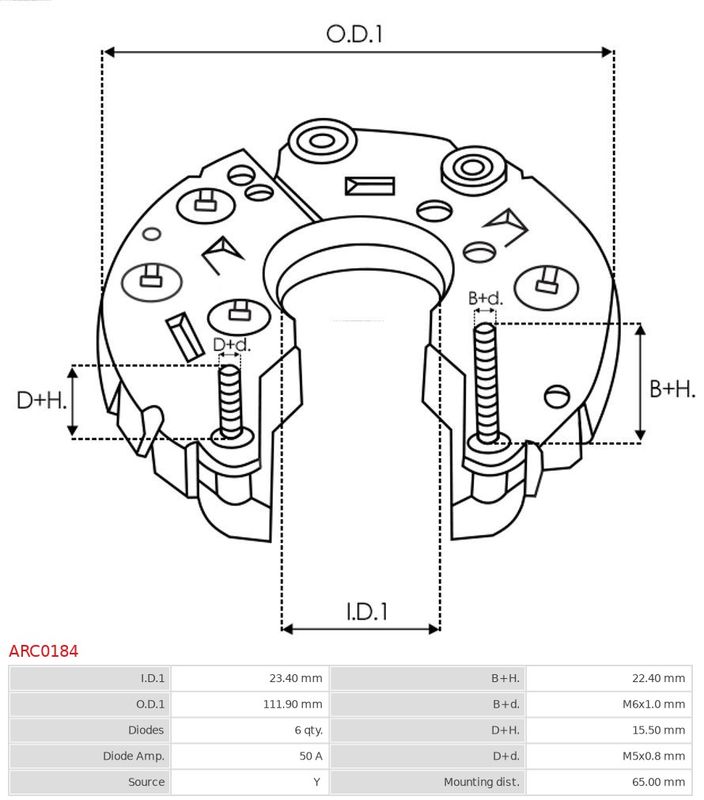 AS-PL ARC0184 Rectifier, alternator