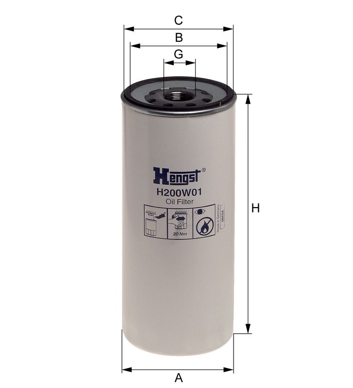 HENGST FILTER H200W01 - Tepalo filtras