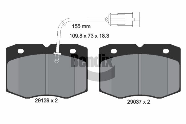 BENDIX Braking fékbetétkészlet, tárcsafék BPD2288