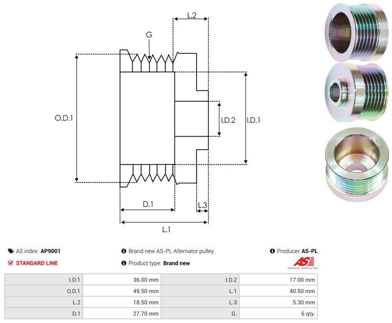 Rihmaratas, generaator, AS-PL AP9001