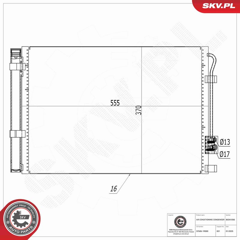 ESEN SKV 86SKV266 - Condenser, air conditioning