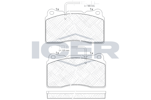 комплект спирачно феродо, дискови спирачки ICER