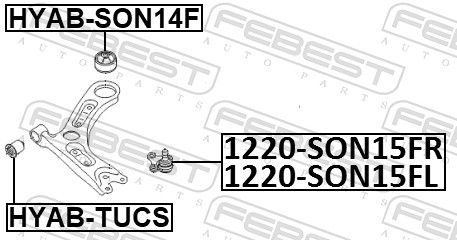 Нижній/верхній кульовий шарнір, Febest 1220-SON15FR