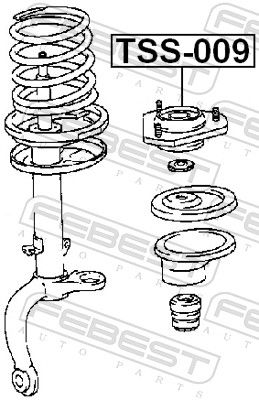 Опора, амортизатор, Febest TSS-009
