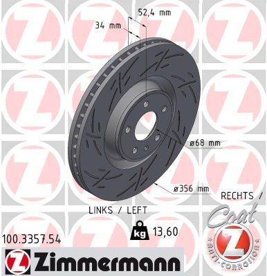 Гальмівний диск, Zimmermann 100.3357.54